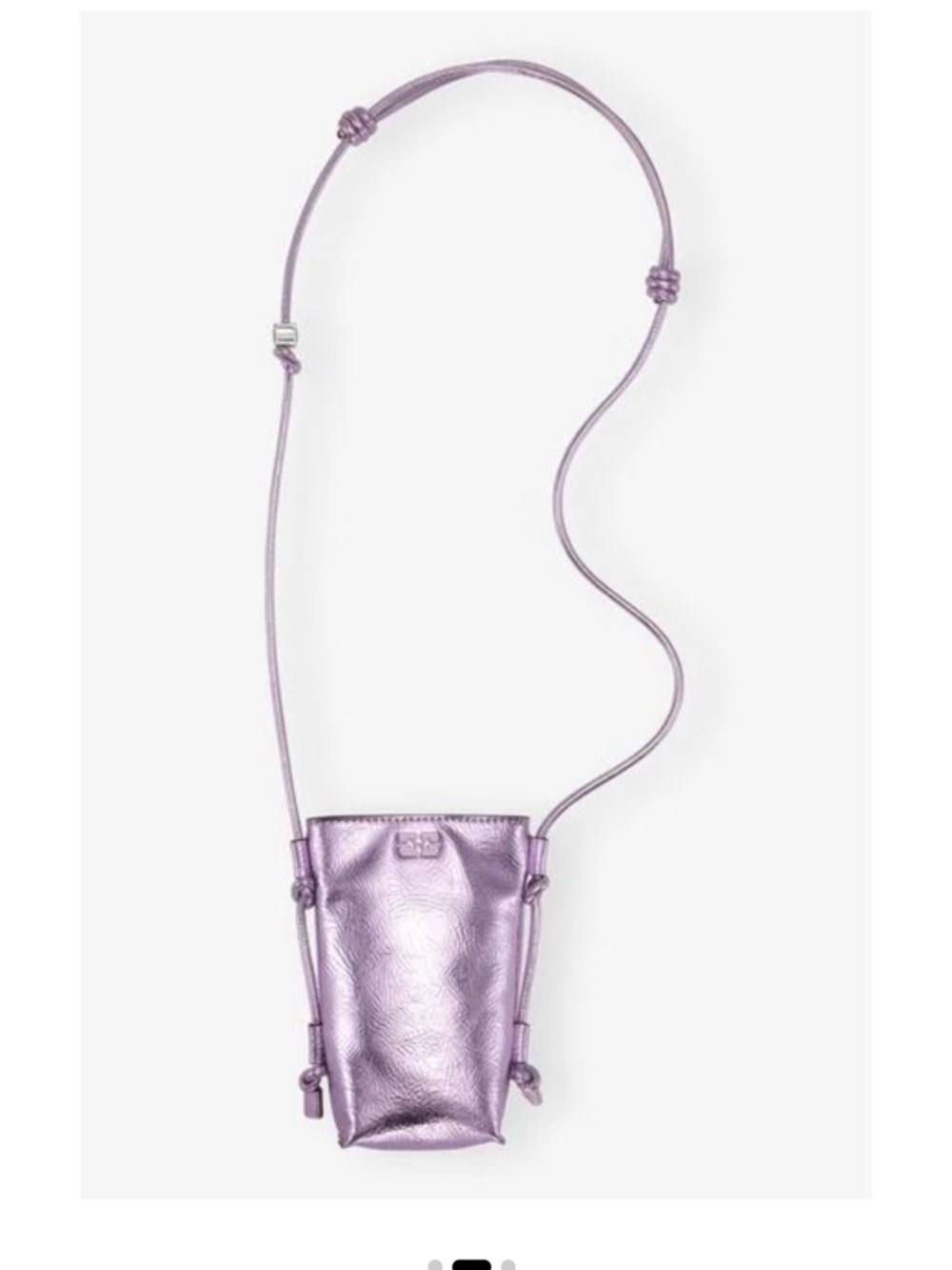 Ganni Women's Blue Metallic Bou Crossbody Bag